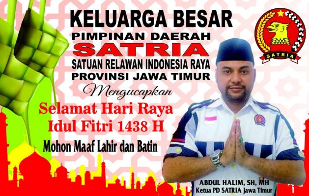 Pengurus Daerah SATRIA Jatim Berikan Ucapan Idul Fitri 