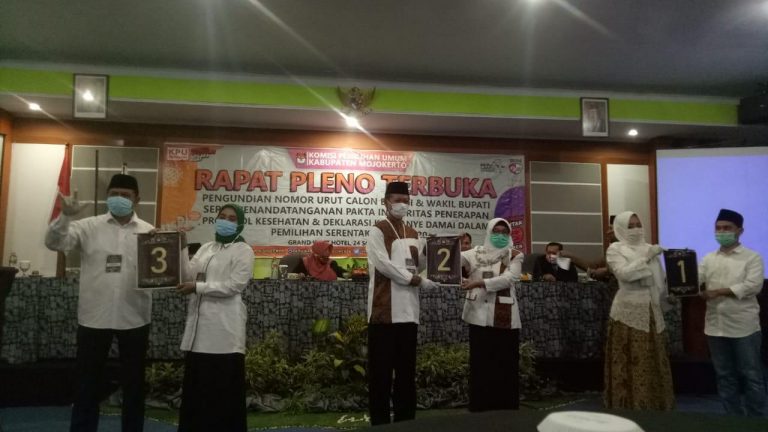 KPU Kab Mojokerto Gelar Rapat Pleno Pengambilan Nomor Urut Paslon ...