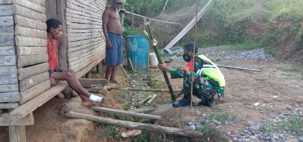 Wujud Kepedulian, Babinsa Kodim Boven Digoel Ajak Warga Jaga Kamtibmas