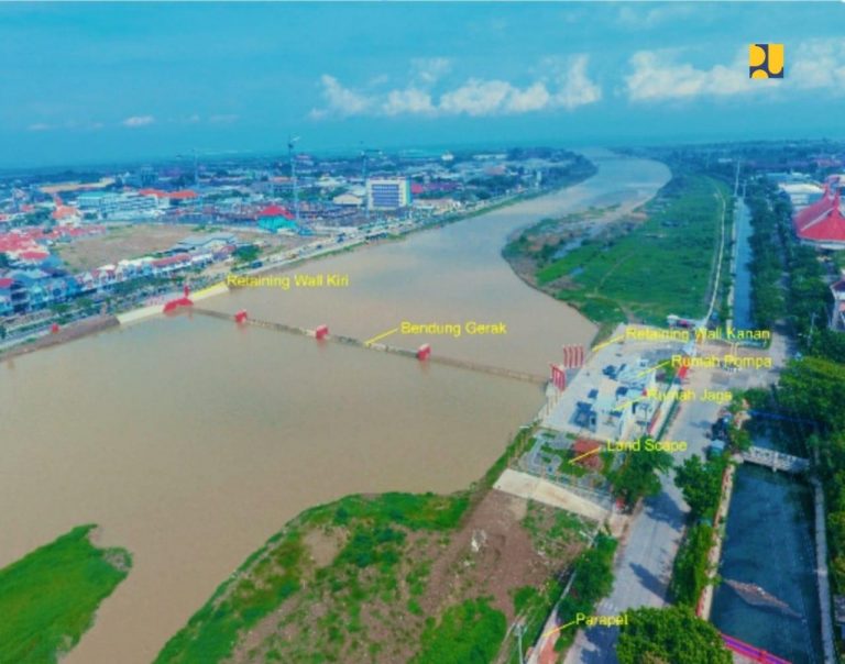 Pembangunan Bendung Gerak Kanal Banjir Barat Selesai, Siap Beroperasi