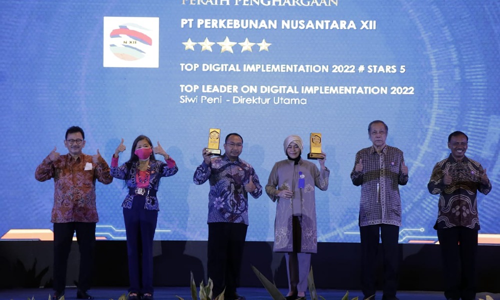 PTPN XII berhasil boyong dua penghargaan Top Digital Award 2022 (beritalima.com/istimewa)