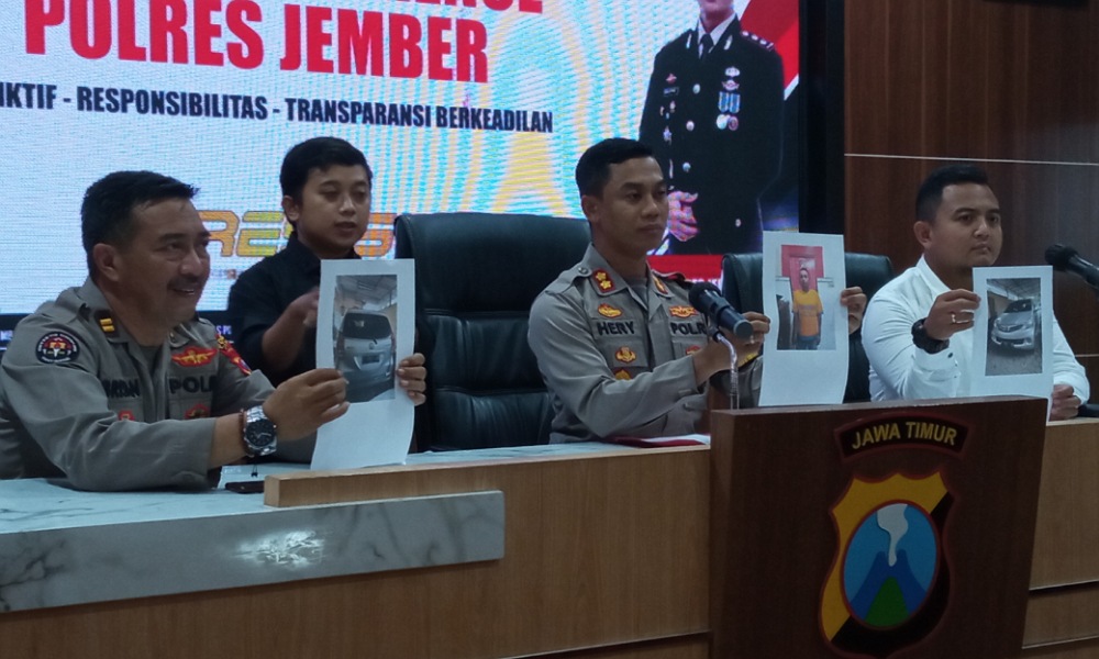 Polres Jember saat Press Conference pencurian mobil (beritalima.com/sugik)